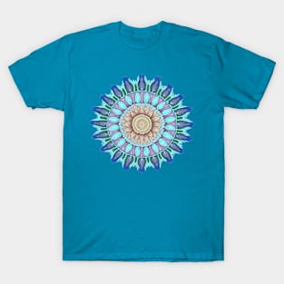 Abstract Circle Pattern With Floral Elements 6 T-Shirt